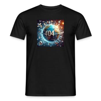 404 World 1 - Men's T-Shirt - black - Front - AI Model Male 178 light (178cm)