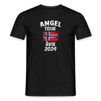 AVIK 2024 Fishing Tour Norway - Men's T-Shirt - black - Front - AI Model Male 178 light (178cm)