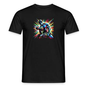 Explosive Workout-Energie: Hanteltraining Art - Männer T-Shirt - Schwarz - Vorne - AI Model Male 178 light (178cm)