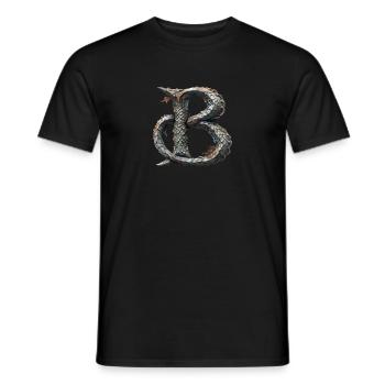 Buchstabe "B" im Drachendesign. - Männer T-Shirt - Schwarz - Vorne - AI Model Male 178 light (178cm)