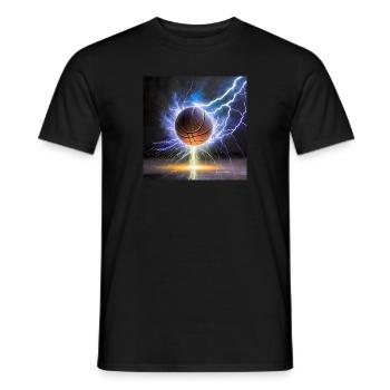 Basketball on Fire - Männer T-Shirt - Schwarz - Vorne - AI Model Male 178 light (178cm)