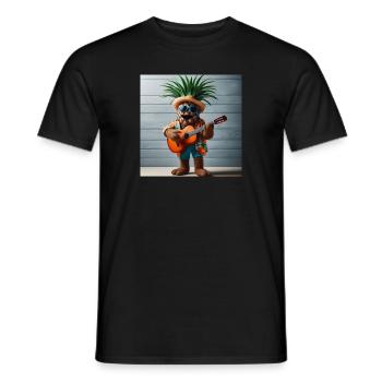 Palme mit Gitarre - Männer T-Shirt - Schwarz - Vorne - AI Model Male 178 light (178cm)