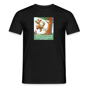 manchmal hund, manchmal baum - Männer T-Shirt - Schwarz - Vorne - AI Model Male 178 light (178cm)