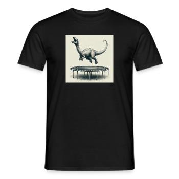 Cute Dino Jumps Trampoline - Men's T-Shirt - black - Front - AI Model Male 178 light (178cm)