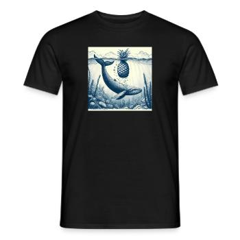 Plongée aux baleines en mer - T-shirt homme - noir - Devant - AI Model Male 178 light (178cm)