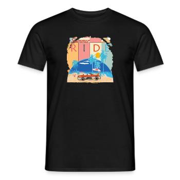 Balade d’été long trajet - T-shirt homme - noir - Devant - AI Model Male 178 light (178cm)