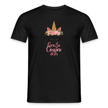 Große Cousine 2025 Einhorn - Männer T-Shirt - Schwarz - Vorne - AI Model Male 178 light (178cm)