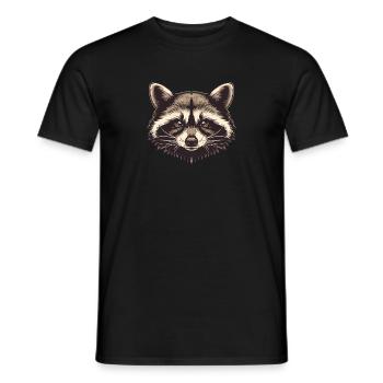 Stilisierter Waschbär - Männer T-Shirt - Schwarz - Vorne - AI Model Male 178 light (178cm)