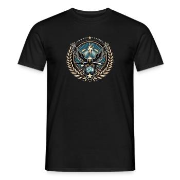 Aigle militaire - T-shirt homme - noir - Devant - AI Model Male 178 light (178cm)