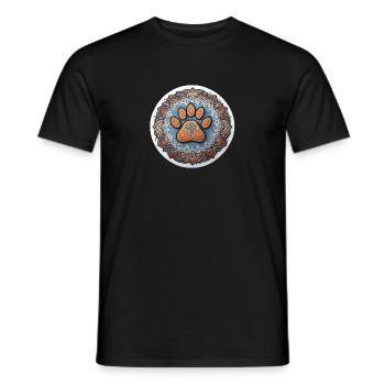 Hunde-Fußabdruck-Mandala - Männer T-Shirt - Schwarz - Vorne - AI Model Male 178 light (178cm)