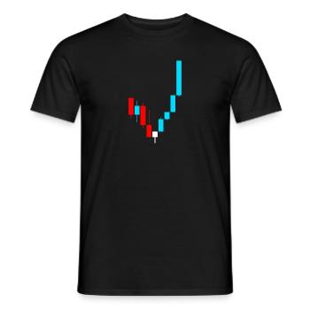 Day Trading Candlestick Pattern for Traders - Men's T-Shirt - black - Front - AI Model Male 178 light (178cm)