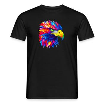 Regard d’aigle, indomptable - T-shirt homme - noir - Devant - AI Model Male 178 light (178cm)