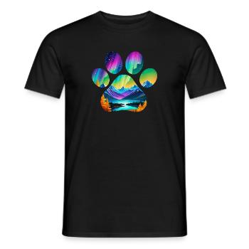 Pfote im ArcticMoments-Stil - Männer T-Shirt - Schwarz - Vorne - AI Model Male 178 light (178cm)