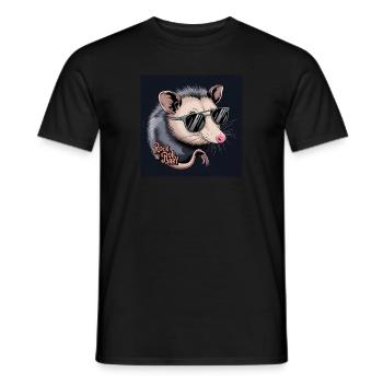 Rock N Roll Opossum: Vintage Vibes T-Shirt - Männer T-Shirt - Schwarz - Vorne - AI Model Male 178 light (178cm)