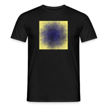 Blauer runder Punkt mit Gelben Hintergrund - Männer T-Shirt - Schwarz - Vorne - AI Model Male 178 light (178cm)