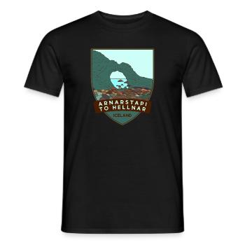 De Arnarstapi à Hellnar – Islande - T-shirt homme - noir - Devant - AI Model Male 178 light (178cm)