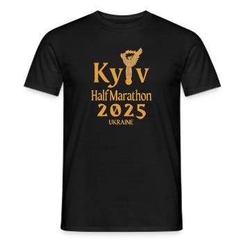 Kyiv Half Marathon – 2025 – Ukraine - Men's T-Shirt - black - Front - AI Model Male 178 light (178cm)