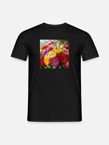 Blumen - Männer T-Shirt - Schwarz
