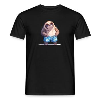 Entspanntes Faultier im Sommerlook - Männer T-Shirt - Schwarz - Vorne - AI Model Male 178 light (178cm)