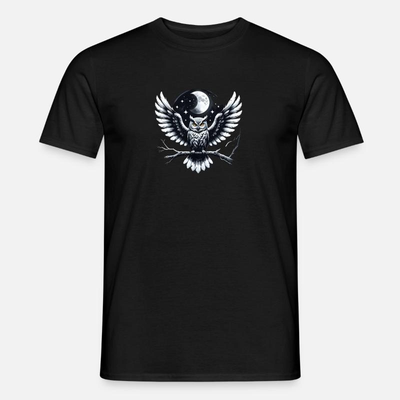 Mitternacht Eule - Männer T-Shirt - Schwarz