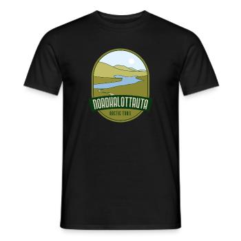 Nordkalottruta - Arctic Trail - Men's T-Shirt - black - Front - AI Model Male 178 light (178cm)