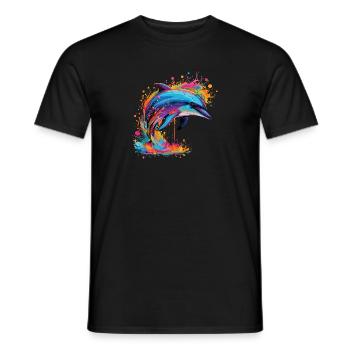 Delphin - Männer T-Shirt - Schwarz - Vorne - AI Model Male 178 light (178cm)