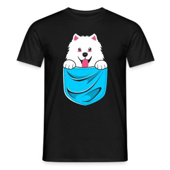 Samoyed - Men's T-Shirt - black - Front - AI Model Male 178 light (178cm)