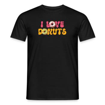 Ich liebe Donuts - Donuts Liebhaber Spruch - Männer T-Shirt - Schwarz - Vorne - AI Model Male 178 light (178cm)