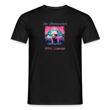 Verrückt nach Lamas - Männer T-Shirt - Schwarz - Vorne - AI Model Male 178 light (178cm)