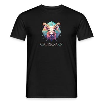 Capricorn zodiac sign - Steinbock Sternzeichen - Männer T-Shirt - Schwarz - Vorne - AI Model Male 178 light (178cm)