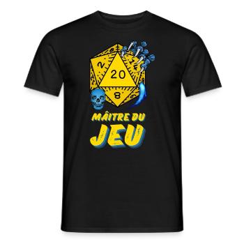 D20 Aventures JDR Maître du Jeu - T-shirt homme - noir - Devant - AI Model Male 178 light (178cm)