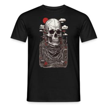 Gothic Skeleton Japan's Vintage Aesthetic - Men's T-Shirt - black - Front - AI Model Male 178 light (178cm)