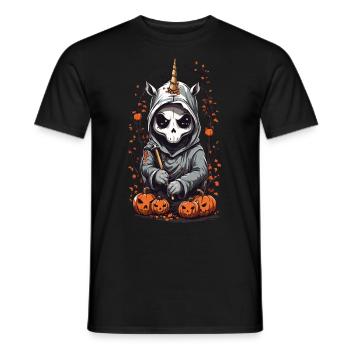 Kawaii Einhorn Sensenmann Halloween Zauber - Männer T-Shirt - Schwarz - Vorne - AI Model Male 178 light (178cm)