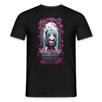 Kawaii Goth Anime Girl Victorian Design - Men's T-Shirt - black - Front - AI Model Male 178 light (178cm)