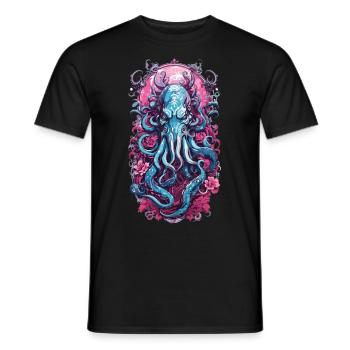 Occult Kraken Monster Halloween Goth Design - Men's T-Shirt - black - Front - AI Model Male 178 light (178cm)