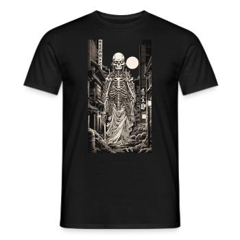 Yokai Skeleton Night Japan Anime Streetwear - Men's T-Shirt - black - Front - AI Model Male 178 light (178cm)