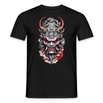 Kabuki Oni Masken Japan Manga Anime Design - Männer T-Shirt - Schwarz - Vorne - AI Model Male 178 light (178cm)
