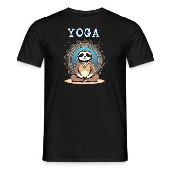 Chemise de yoga paresseux, Sport paresseux - T-shirt homme - noir - Devant - AI Model Male 178 light (178cm)