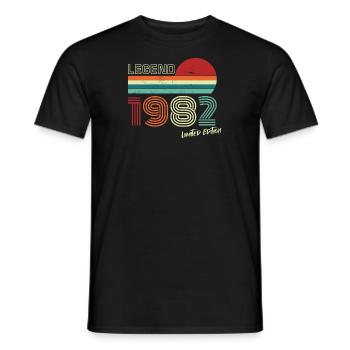 Legend 1982 Birthday Shirt Gift Anniversary - Men's T-Shirt - black - Front - AI Model Male 178 light (178cm)