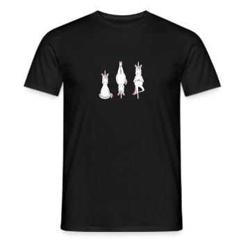 Unicorns in Meditative Pose - Men's T-Shirt - black - Front - AI Model Male 178 light (178cm)