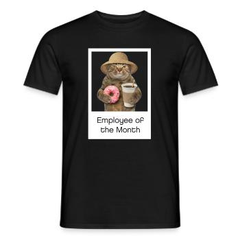 Cat Design -Cat Shirt - Employee of the month - Men's T-Shirt - black - Front - AI Model Male 178 light (178cm)