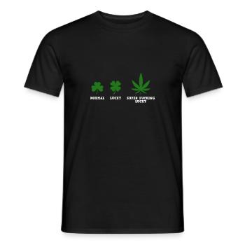 Normal Lucky Super Fucking Lucky - Männer T-Shirt - Schwarz - Vorne - AI Model Male 178 light (178cm)