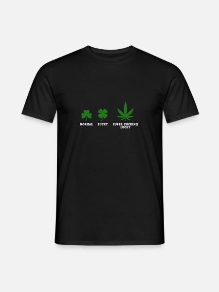 Normal Lucky Super Fucking Lucky - Men's T-Shirt - black