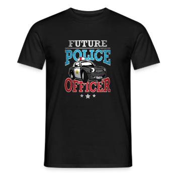 Future Police Officer - T-shirt homme - noir - Devant - AI Model Male 178 light (178cm)