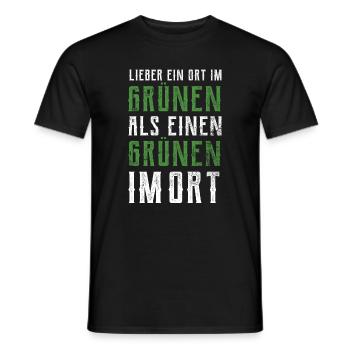 Lieber ein Ort im Grünen - Grüne nein Danke! - Männer T-Shirt - Schwarz - Vorne - AI Model Male 178 light (178cm)