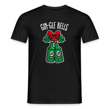 Drôle de Gin Noël Gin-Gle cloches Jingle cloches - T-shirt homme - noir - Devant - AI Model Male 178 light (178cm)