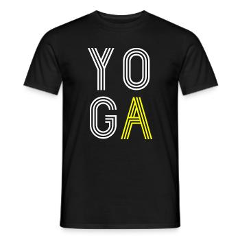 Yoga Yogi Yogini Namaste Mantra - amour - rétro - T-shirt homme - noir - Devant - AI Model Male 178 light (178cm)