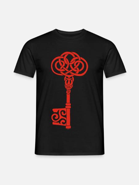 Red Celtic Key - Men's T-Shirt - black