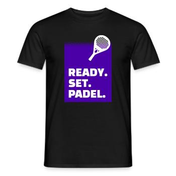 Padelspiel Statement Training Turnier Racket Padel - Männer T-Shirt - Schwarz - Vorne - AI Model Male 178 light (178cm)