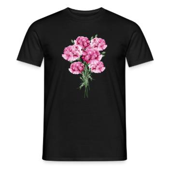 fascinant bouquet rose d’œillets - T-shirt homme - noir - Devant - AI Model Male 178 light (178cm)